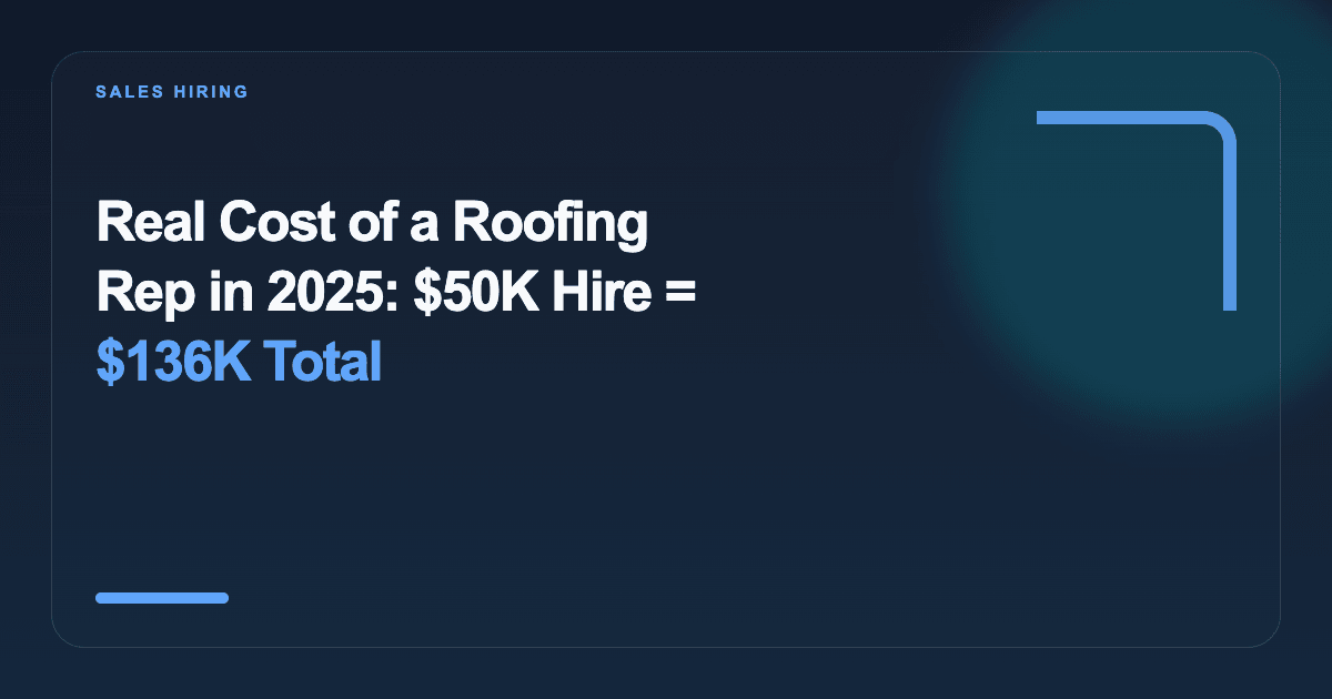 Real Cost of a Roofing Rep in 2025: $50K Hire = $136K Total
