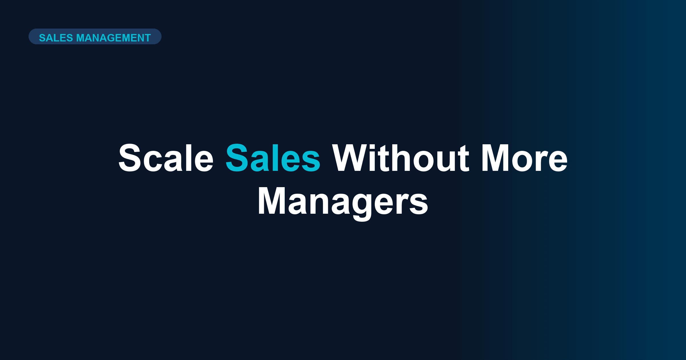 How to Scale Roofing Sales Team Without More Managers